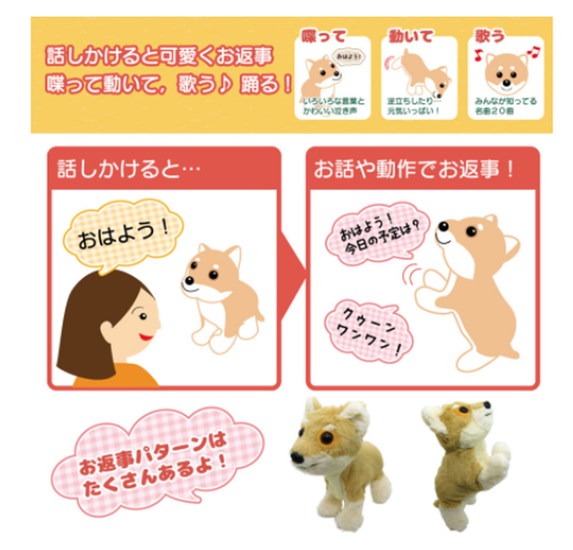 Ai ロボット わんちゃん 日本語音声認識 お話大好き元気いっぱい柴犬 プレゼント お話相手 かわいいロボット犬 送料込み ワンちゃん用セレクトショップワンワンダフル