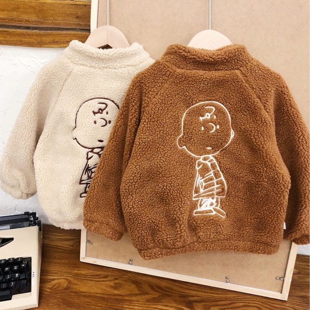 新品未使用 チャーリーブラウン ボアジャケット アウター 韓国子供服 ひまわりべびー
