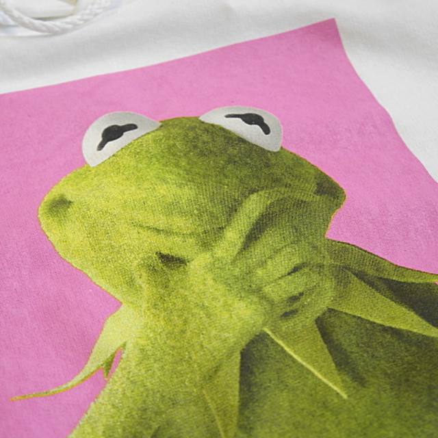 Disney Official Kermit The Frog Parka ディズニー公式ライセンス カーミット スウェットパーカー ホワイト Clomani