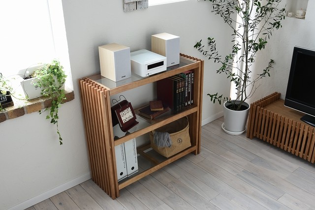 Villa Glass Shelf BR / 西海岸リゾートスタイル ヴィラ ガラスシェルフ ブラウン
