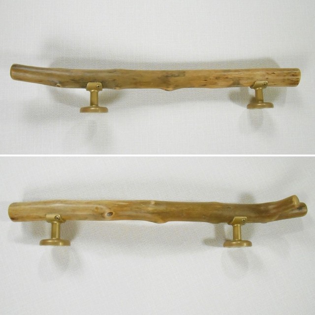 温泉流木 枝分かれ流木のコンパクトドアハンドル 手すり 流木インテリア コロボックル工房