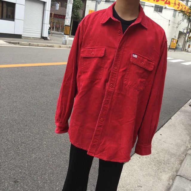 送料無料 Ralph Lauren コーデュロイシャツ 星条旗 Xl ストリート 90s