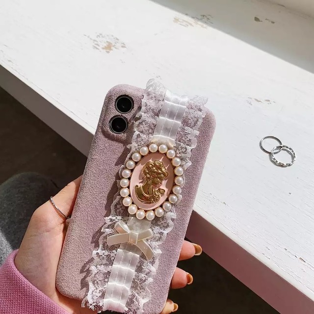 お取り寄せ商品 スマホケース Iphoneケース アンティーク フリル お洒落 レトロ ロリィタ 原宿パール Candy Melts