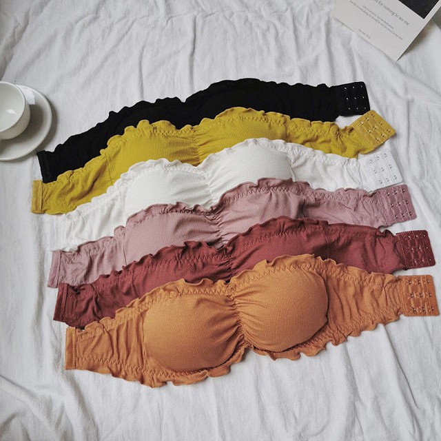 即納 チューブトップ ブラ ノンワイヤー カップ入り オフショルダー ストラップレス リブ ブラジャー ベアトップ ブラトップ レディース 下着 インナー 白 黒 ホワイト ブラック ピンク Ns 0363 Daily Closet