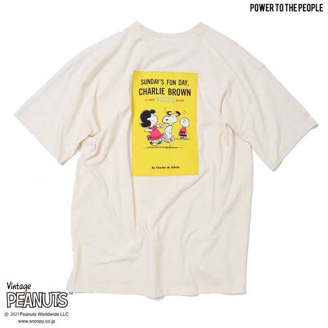 オフシロ再入荷 スヌーピー手書き風プリントオーバーシルエットtee Peanuts No Power To The People Official Shop