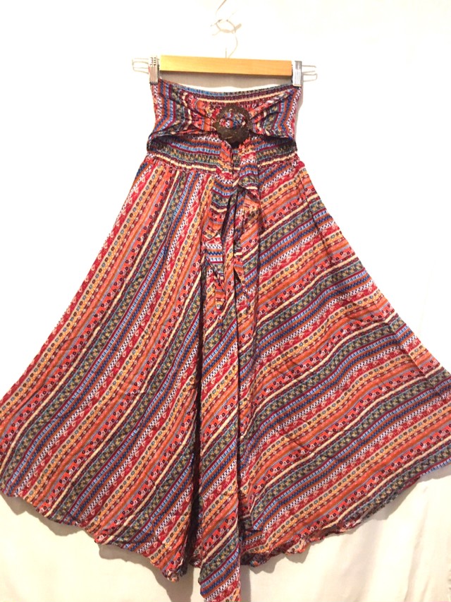 ロングスカート 2wayスカート ワンピース スカート ココナッツホルダー ネックホルダー エスニックファッション アジアンファッション アフリカンファッション アジアン雑貨 No 252 アジアン雑貨 Asian Mrk