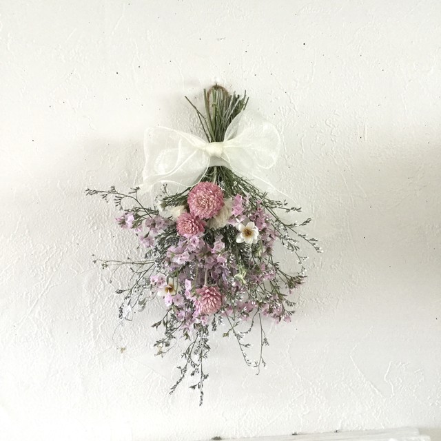 ドライフラワー ミニスワッグ ピンク 千日紅 誕生日プレゼント プチギフト プチメリア お花ギフト