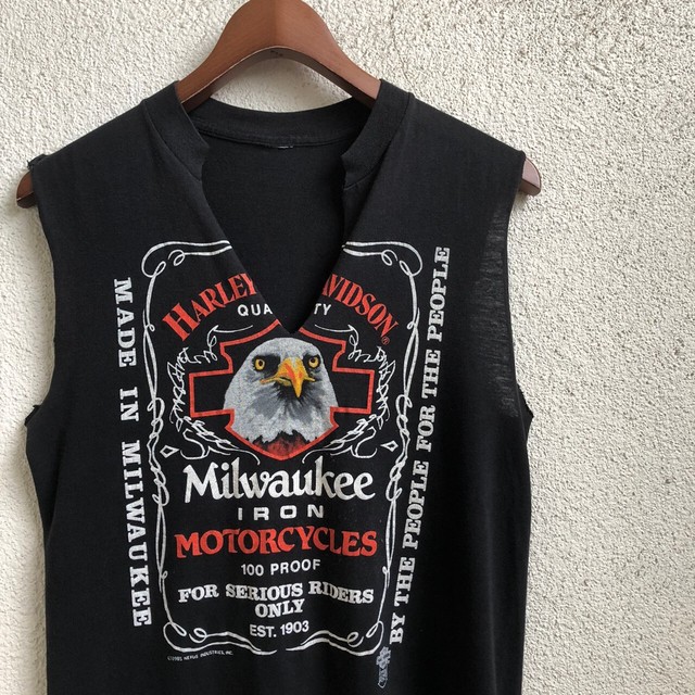 80s Harley Davidson ハーレーダビッドソン カットオフ Tシャツ Slut Albatross Vintage