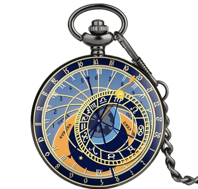 懐中時計64 プラハ天文時計 クォーツ 夢幻堂 懐中時計店