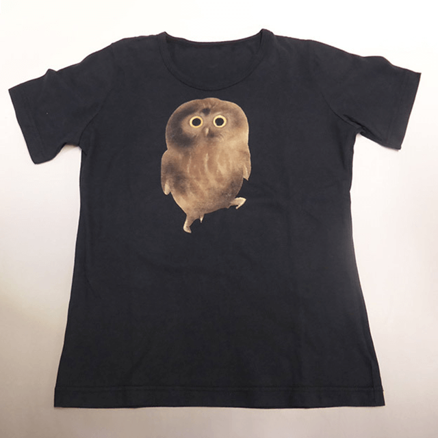 ふくろう Tシャツ 黒 Online Shop アトリエ三生