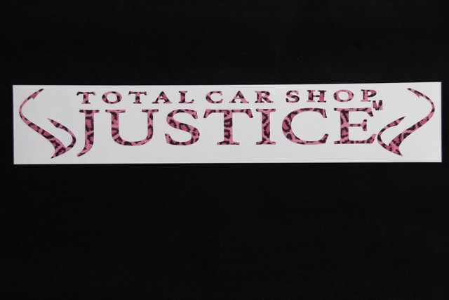 ｊｕｓｔｉｃｅオリジナルステッカー ピンクヒョウ柄 中サイズ ｔｏｔａｌ ｃａｒ Shop Justice