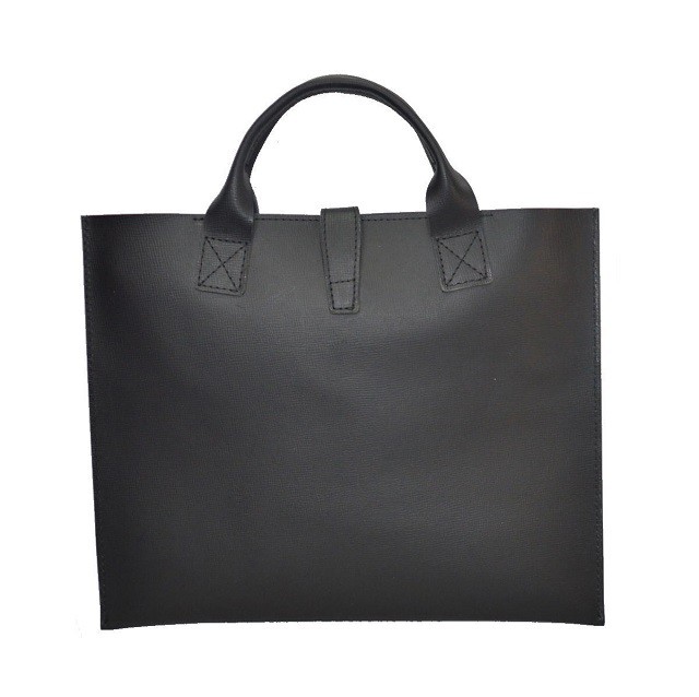 レザートートバッグ ファイルが入る書類バッグ 牛革エンボス Black Voodoocats