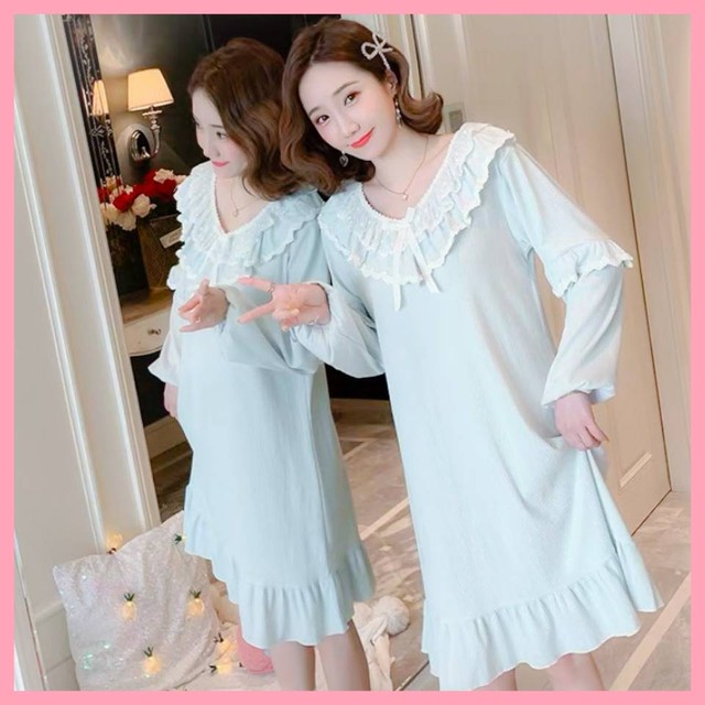 韓国 レディース ルームウェア ワンピース 長袖 Mari Coco