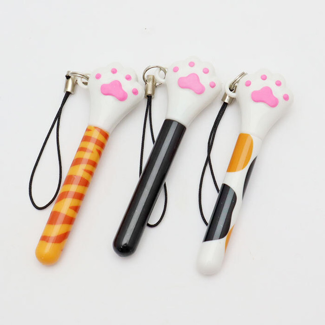 猫柄 ニャンとかわいい ボールペンストラップ 肉球 R0314 肉球雑貨ホワイトアンドピーチ