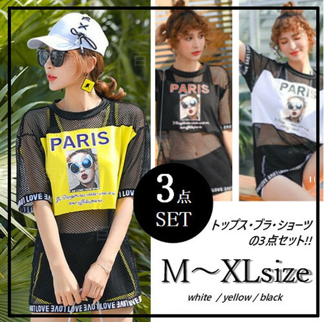 ３点セット 体型カバー トップス フォトtシャツ プリントフォト フォト