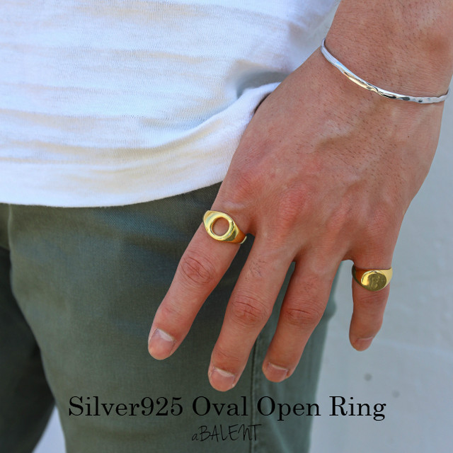 印台リング ゴールド シンプル シルバー925 24金 K24 24k スクエア 印台 ピンキーリング メンズ メンズ リング シルバーリング 指輪 Abalent