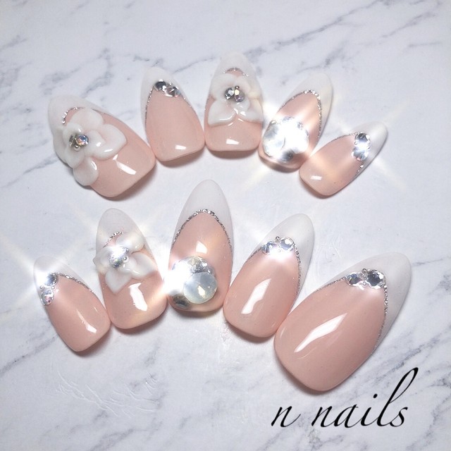フレンチ ブライダル ネイルチップ Nnails