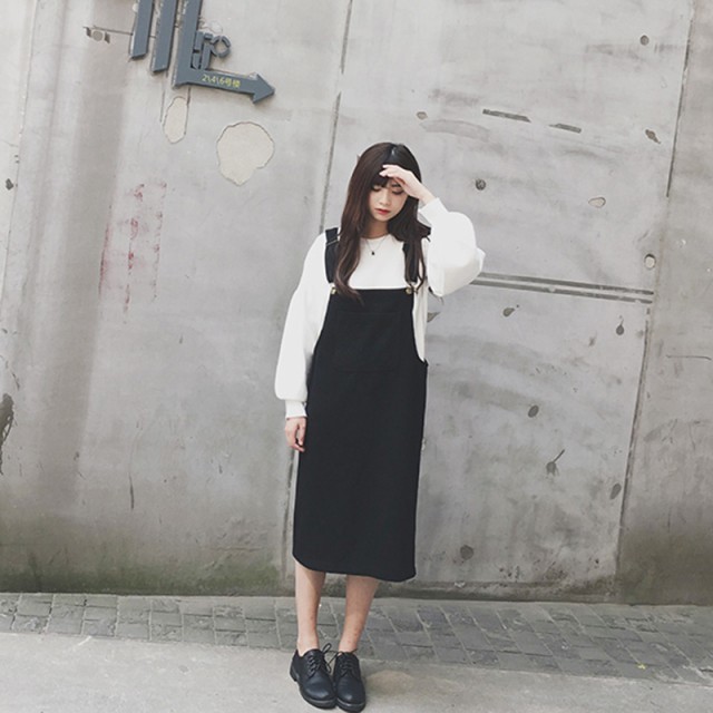 冬新作 サロペットワンピース ジャンパースカート ロング 大きいサイズあり A112 Happinessshop ハピネスショップ レディース ファッション アイテム トレンド