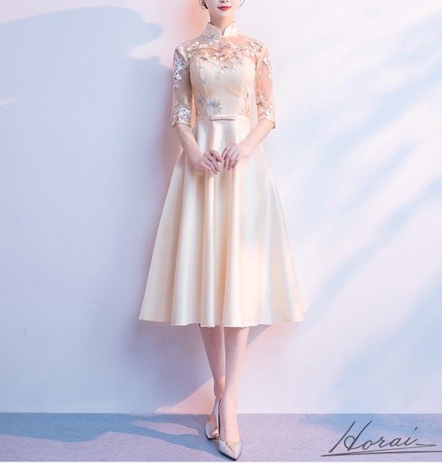 レース 花柄 バックコンシャス ウエストリボン きれいめ 上品 七分袖 袖あり ドレス 結婚式 お呼ばれ パーティードレス ワンピース 春 夏 Horai レース 花柄 バックコンシャス ウエストリボン きれいめ 上品 七分袖 袖あり ドレス 結婚式 お呼ばれ パーティードレス ワンピース 春 夏 Horai