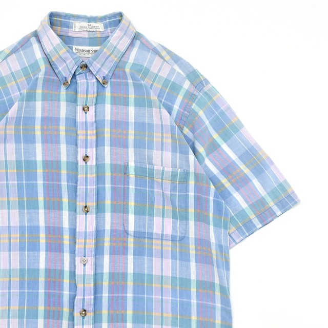 90s WINDSOR SHIRT co. madras check BD shirt Made in USA