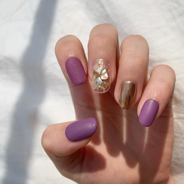 パープルマットネイル Ioo Nail Tip