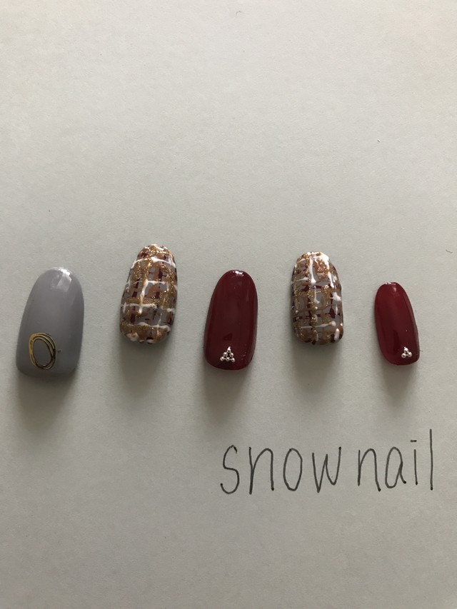 ネイルチップ ジェルネイル ツイードネイル Snownail ネイルチップ