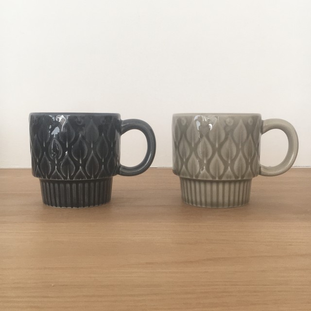 リーフ柄マグカップ 暮らしの器 かまごと