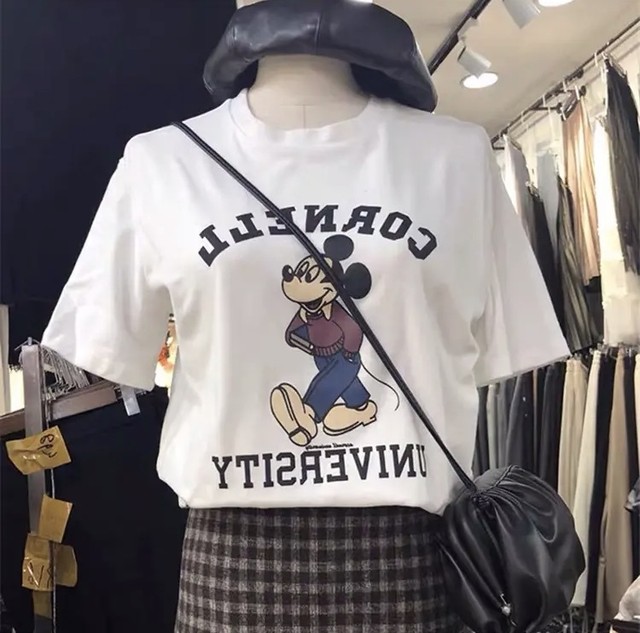 T18 送料無料 3色 レトロミッキー オーバーサイズ Tシャツ ミッキーtシャツ ミッキーt レトロミッキーt オーバーサイズtシャツ ルーズサイズ Tシャツ 楽ちんコーデ 公園着 散歩着 ルームウェア Tシャツ レディースtシャツ ディズニーコーデ プチプラ Yotsuha