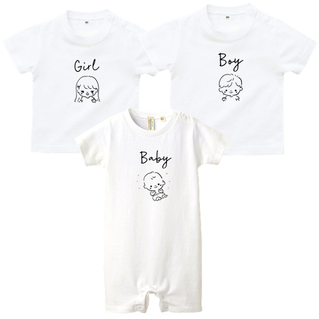 ｂａｂｙイラストロンパース ｔシャツ ロンパース ｔシャツ リンクコーデ マタニティフォトにも Hand Made Print Shop