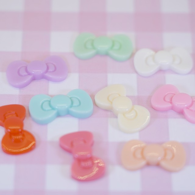 パステル 丸リボン デコパーツ 個 ハンドメイド パーツ 素材 キッズアクセサリー かわいい ゆめかわいい パステル Fancy ぷらんたん