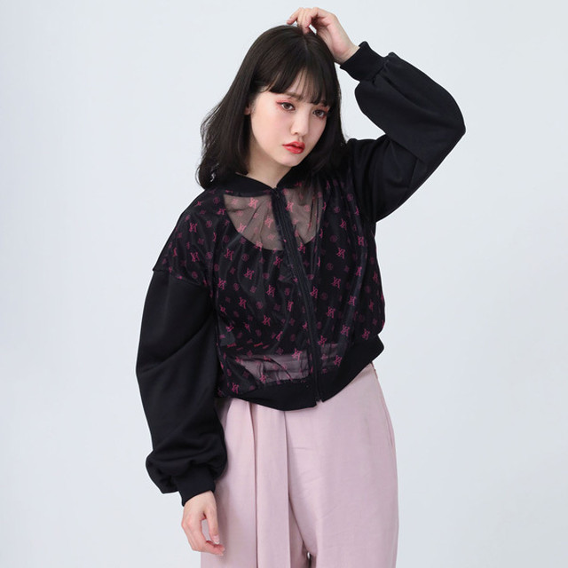 【FLOWER by RADIO EVA 023】See-though EVA Monogram Blouson BLACK / EVANGELION エヴァンゲリオン