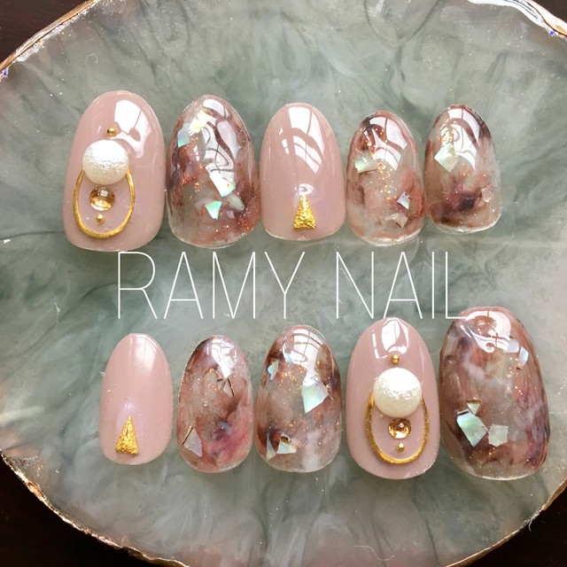 ニュアンスネイル べっ甲ネイル シェルネイル Ramy Nail 007