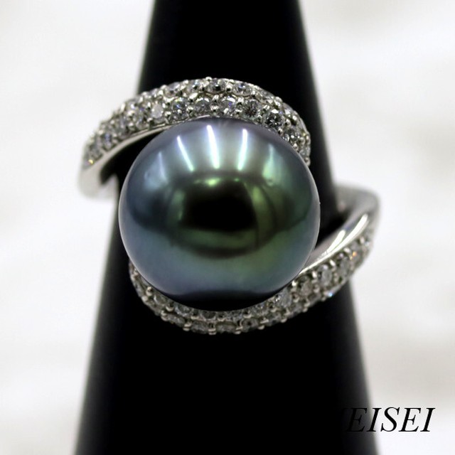 21年最新入荷 Nbr11pc0d03p1 レディース プラチナ Pt900 リング 真珠 黒蝶 11mm リング パール ムーンレーベル Label Moon ワープロ Ifholding Pe