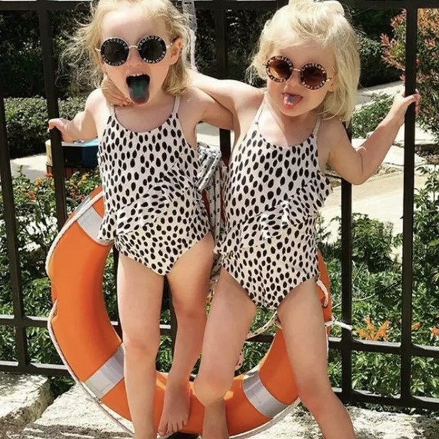 即納 90 レオパード 水着 ワンピース スイムウエア ベビー キッズ 送料無料 ベビーフォーマル 出産祝い プレゼント プチギフト