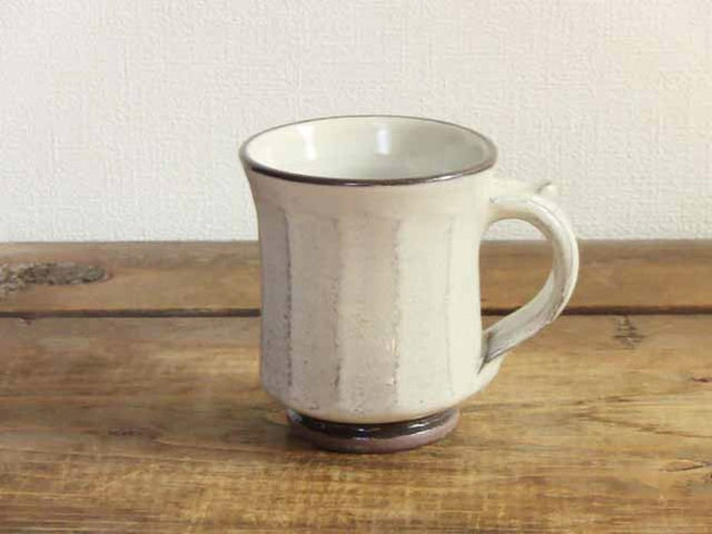 白い面取りマグカップ 透明 オンラインショップmoiwagama