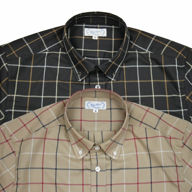 Or Glory ラウンドカラー ウィンドペン柄シャツ Black Sopwith Camel ソッピース キャメル