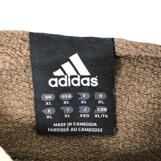 90年代 Adidas アディダス パフォーマンスロゴ ヘビーウエイトコットン ココア ブラウン スウェットパーカー Wisconsin 古着屋 Eaglebase イーグルベイス Vintage Militaryを中心に古き良き時代のusedを通信販売