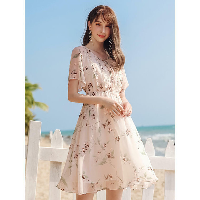 花柄 ワンピース フリフリ 夏ワンピース リボン お出かけ デート I31 Bshop