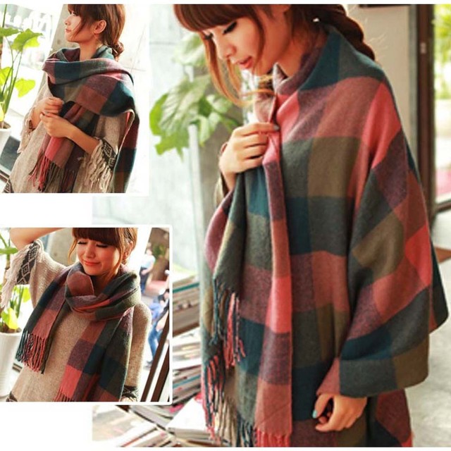 大判チェック柄 マフラー ストール かわいい マフラー チェック柄 大判 ストール ニット スカーフ 秋冬 ロング マフラー ネット通販 購入 激安 10代 代 30代 40代 秋 冬 Roprot ロプロット ファッション レディースアパレル販売