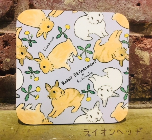 森山標子イラストうさぎ図鑑風コースター ラビットデパートメント Rabbit Department うさぎ雑貨