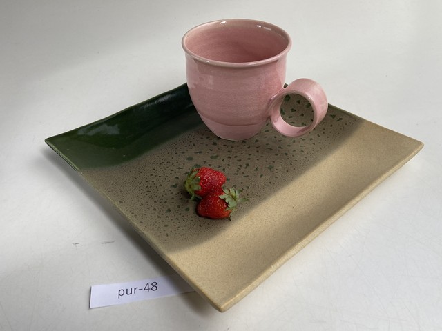 おやつプレートプレート(大)ニッキ&ハンドルマグスイートピンクセット pur-48