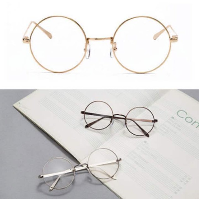 即発送 メタルフレーム 丸メガネ シルバー ゴールド インポートアパレル通販 Moodies