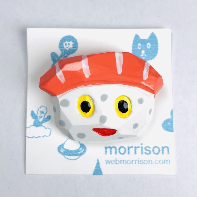 【morrison ムラバヤシケンジ】2.5次元木彫バッチ