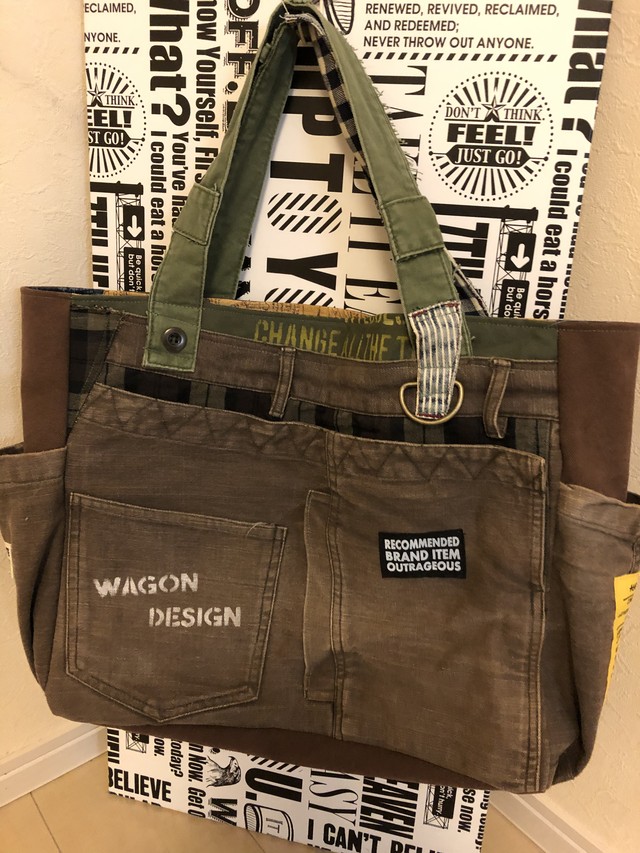 デニムリメイク ポケットいっぱいバッグ Karafuru