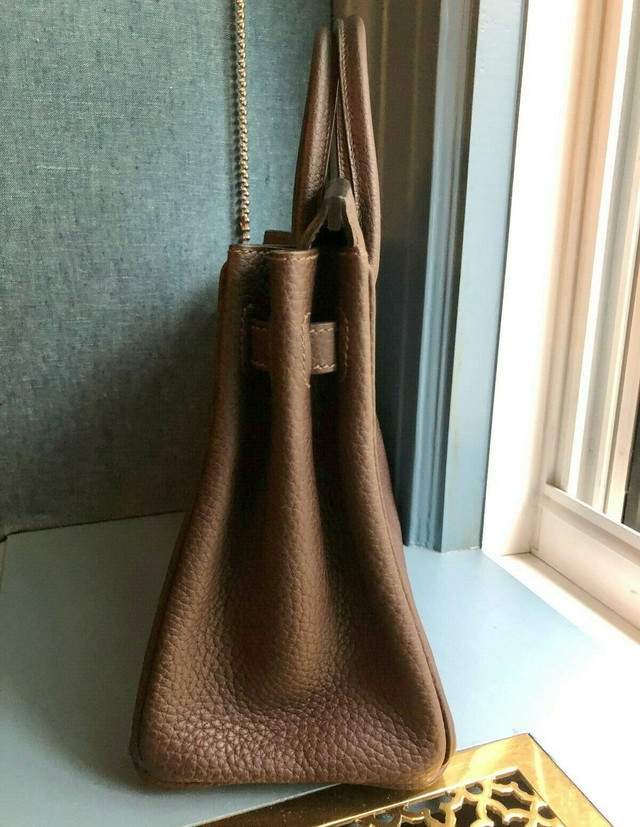 【エルメス】HERMES オータクロア28CM Fjordレザー EBENE BROWN(カーキ)GOLD金具