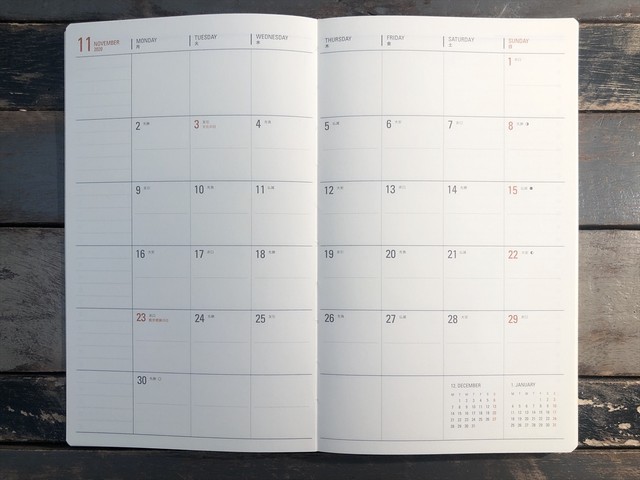 Hightide 21年手帳 10月始まり B6 スリムmonthly リフィル Irodori