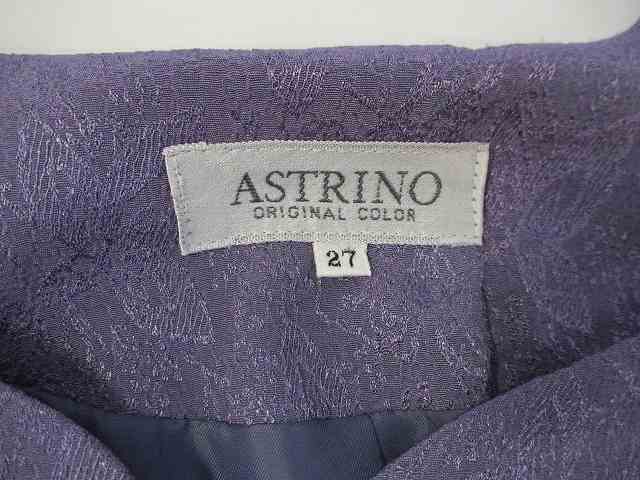 Astrino ちょっと大きいサイズ パープル系総柄 スカートスーツ 薄手 27br104 3lぐらい 古着 レディース Fe 7 レコード 古着他 買取販売のお店 リトルタフ