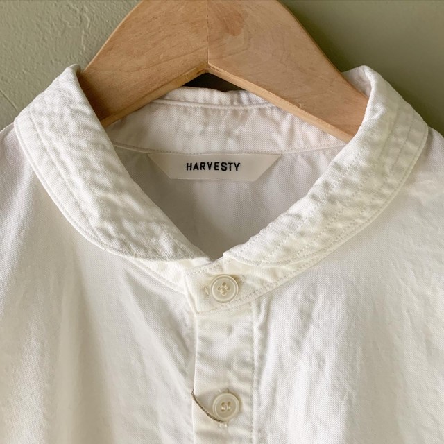 Harvesty ラウンドカラーオックスフォードシャツワンピ White Diti