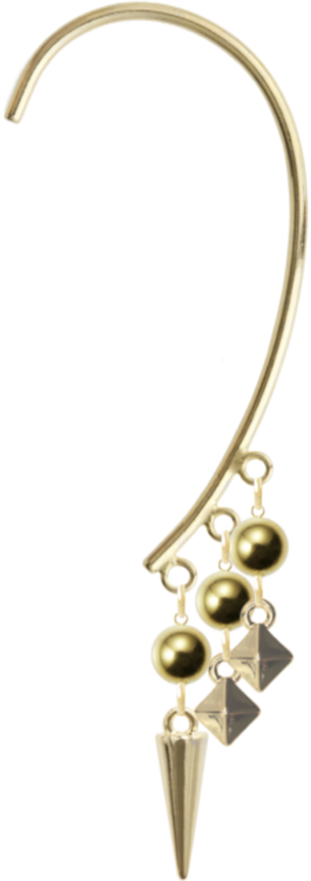 ゴールドボール スタッズチャーム菱形 円柱付イヤーカフ Polaris 7