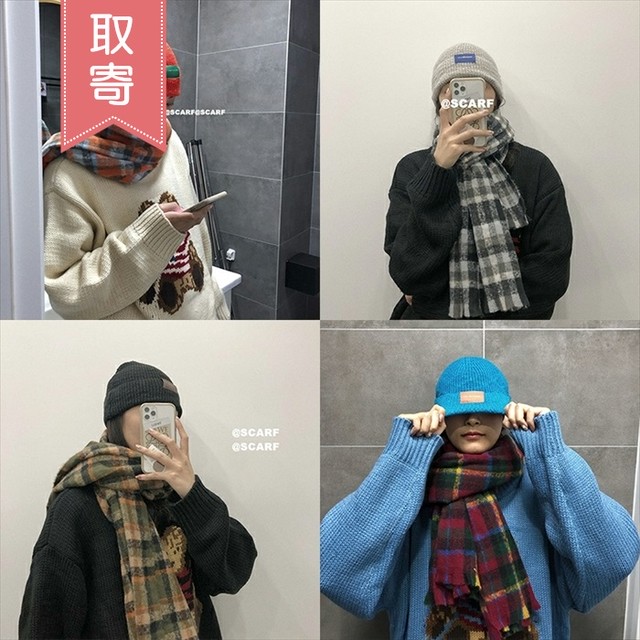 マフラー チェック柄 ひざ掛け ネックウォーマー メンズ 流行 秋冬 ユニセックス お揃い トレンド プレゼント ベーシックマフラー 防寒 カップル 通勤 通学 取寄 発送目安14 21日営業日 Laff Store For Men ショップ情報 配送スケジュールを必ずご確認下さい